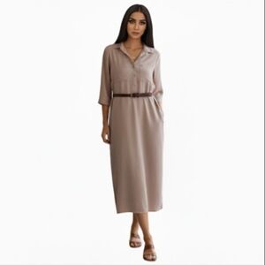 Silk Blend Blush Pink‎ Shirt Dress by CTRL Size Oversized XS